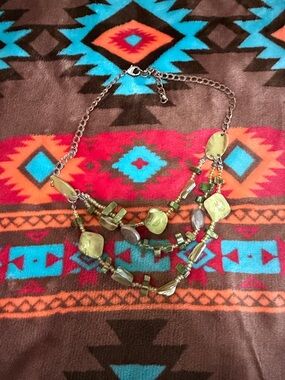 Multi-Strand Green Beaded Women’s Necklace